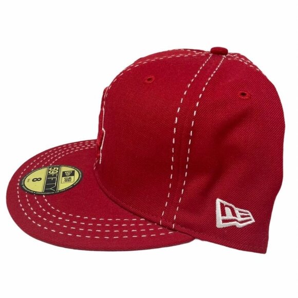59Fifty LA Dodgers Hat Red (8) New - Picture 3 of 7